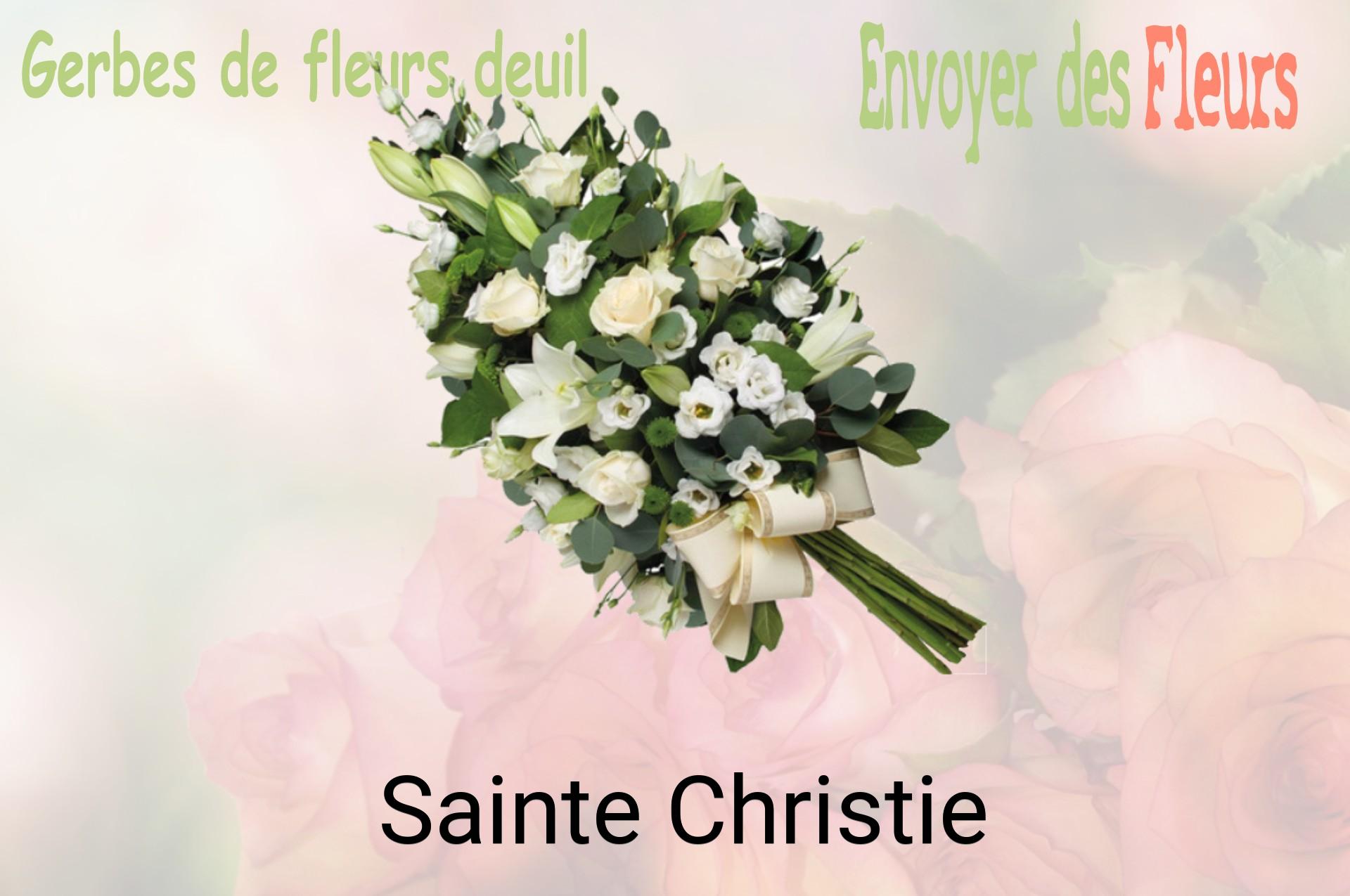 Gerbe de fleurs de deuil livrée à Sainte-Christie